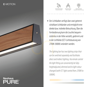 PURE E-MOTION 2570-79 Negru, lampă suspendată cu 2 LED-uri small 3