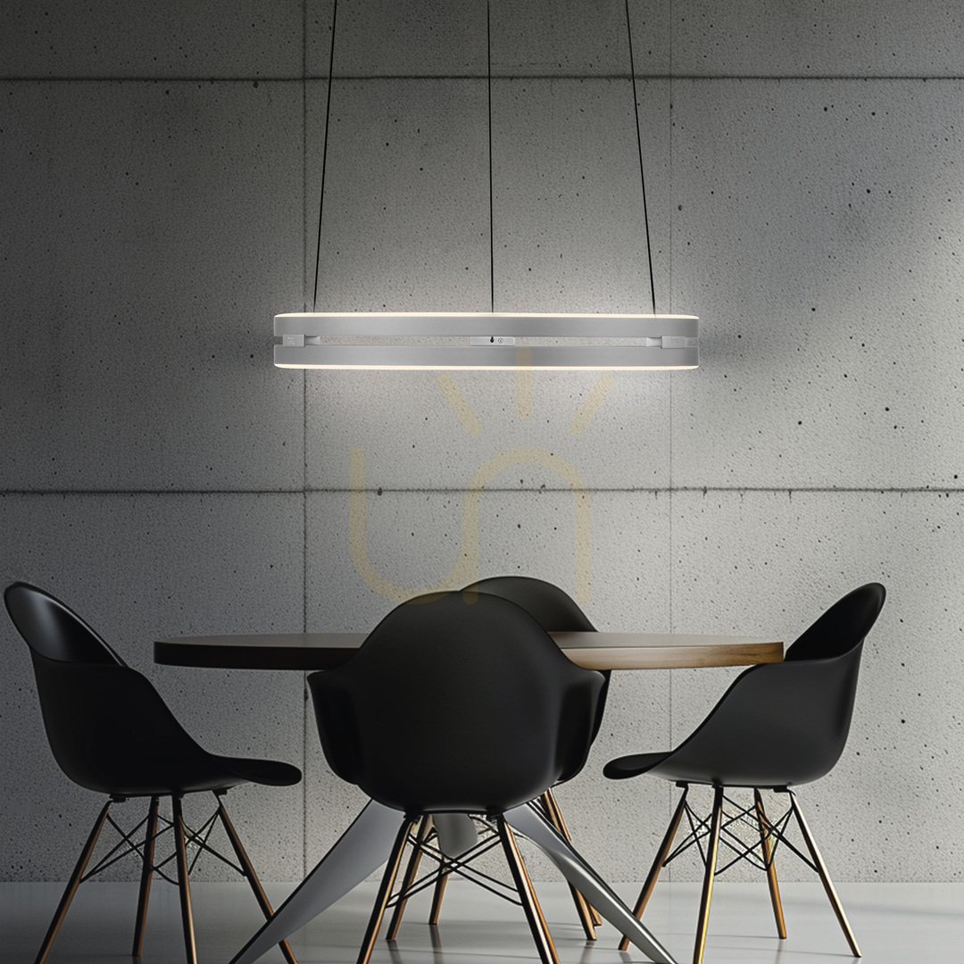 Spectacol Lampa suspendată PURE E-LOOP 2550-95 argintie cu 2 LED-uri Lampa suspendată PURE E-LOOP 2550-95 argintie cu 2 LED-uri