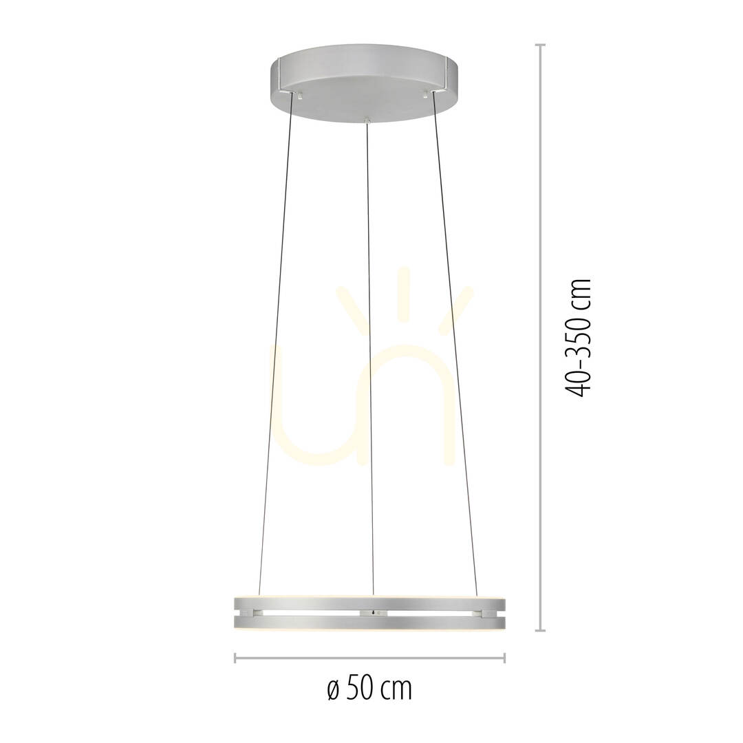 previzualizare Lampa suspendată PURE E-LOOP 2550-95 argintie cu 2 LED-uri Lampa suspendată PURE E-LOOP 2550-95 argintie cu 2 LED-uri