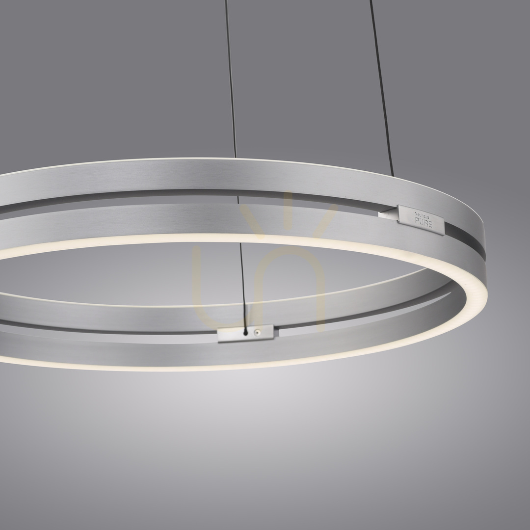 Spectacol Lampa suspendată PURE E-LOOP 2550-95 argintie cu 2 LED-uri Lampa suspendată PURE E-LOOP 2550-95 argintie cu 2 LED-uri
