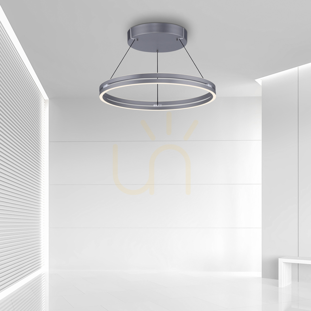 Vedere PURE E-LOOP 2551-15 Lampa suspendată gri cu 2 LED-uri PURE E-LOOP 2551-15 Lampa suspendată gri cu 2 LED-uri