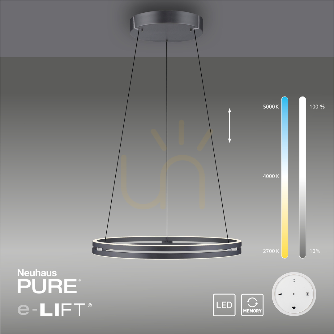 previzualizare PURE E-LOOP 2551-15 Lampa suspendată gri cu 2 LED-uri PURE E-LOOP 2551-15 Lampa suspendată gri cu 2 LED-uri
