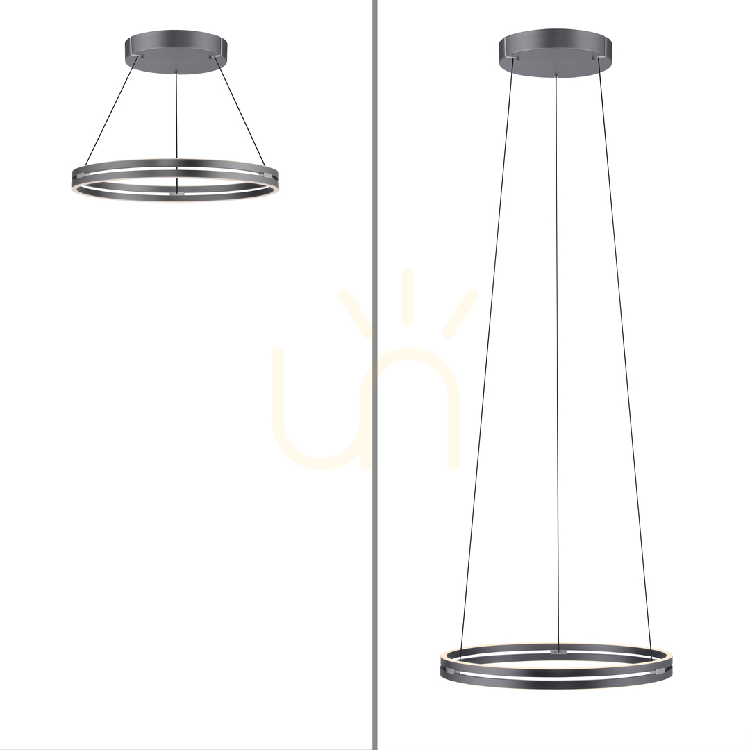 Afişa PURE E-LOOP 2551-15 Lampa suspendată gri cu 2 LED-uri PURE E-LOOP 2551-15 Lampa suspendată gri cu 2 LED-uri