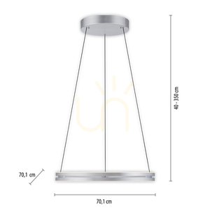 PUREE-LOOP 2551-95 Argintiu, lampă suspendată cu 2 LED-uri small 8