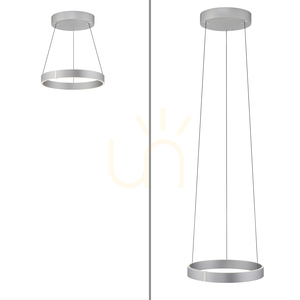 Lampa suspendată PURE E-CLIPSE 2560-95 argintie cu 2 LED-uri small 12