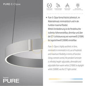 Lampa suspendată PURE E-CLIPSE 2560-95 argintie cu 2 LED-uri small 4
