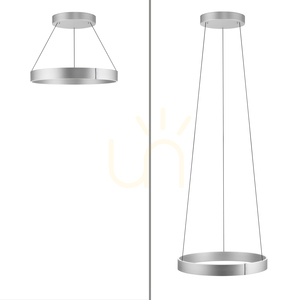 Lampa suspendată PURE E-CLIPSE 2561-95 argintie cu 2 LED-uri small 13