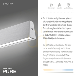 PURE E-MOTION 2570-95 Argintiu, lampă suspendată cu 2 LED-uri small 3