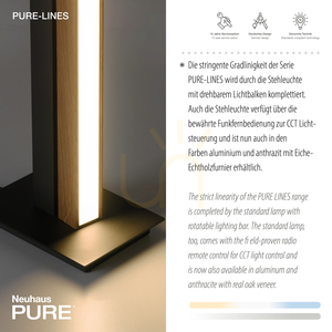 Lampa de podea Paul Neuhaus PURE Lines Floor 451-79, din lemn, 1xLED small 3