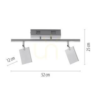 PURE-MIRA 6354-95 Lampa de tavan argintie, 2xLED small 7