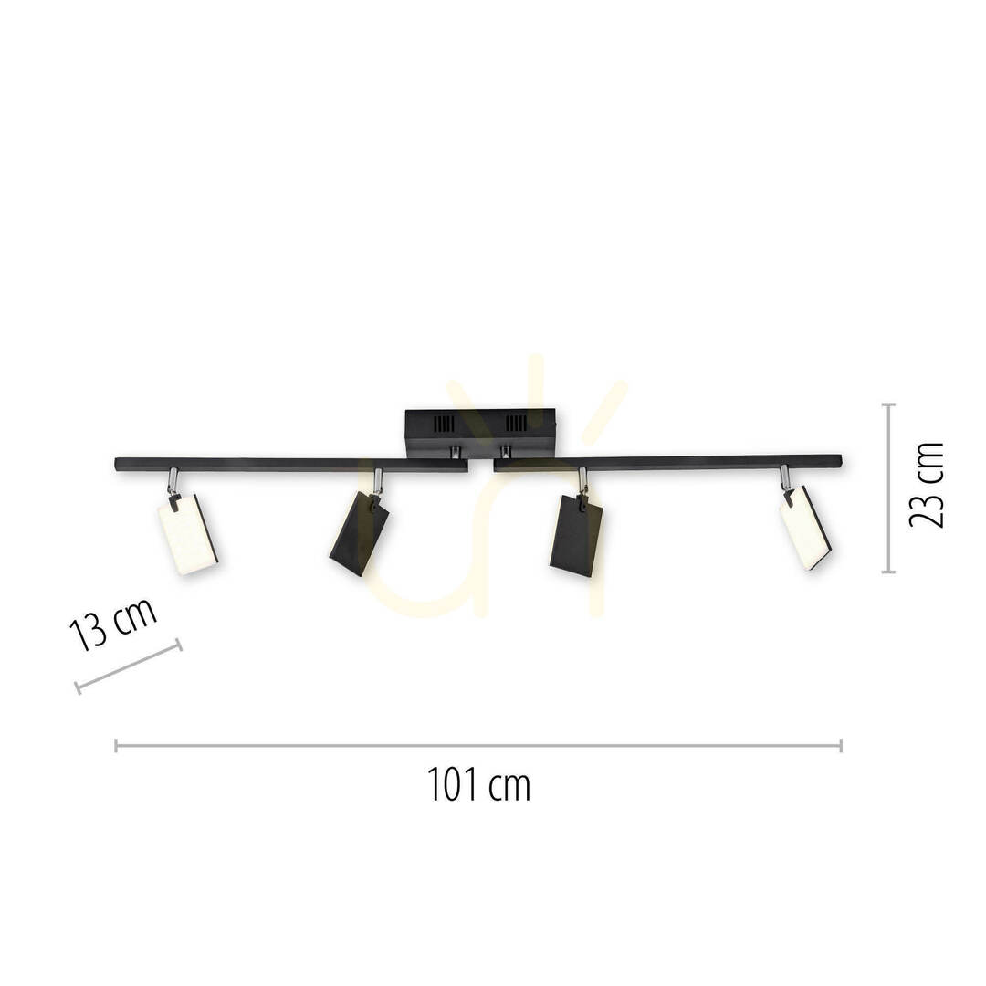 previzualizare PURE-MIRA 6356-18 Lampa de tavan neagră cu 4 LED-uri PURE-MIRA 6356-18 Lampa de tavan neagră cu 4 LED-uri