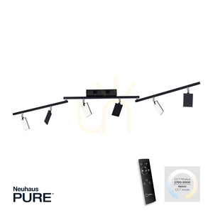 PURE-MIRA 6358-18 Lumină de tavan neagră cu 6 LED-uri small 1