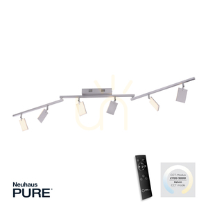 PURE-MIRA 6358-95 Lumină de tavan argintie cu 6 LED-uri small 1