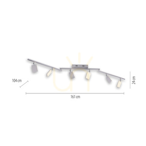 PURE-MIRA 6358-95 Lumină de tavan argintie cu 6 LED-uri small 7