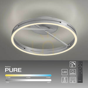 PURE LOOP 6552-95, plafonieră argintie, 2xLED small 13