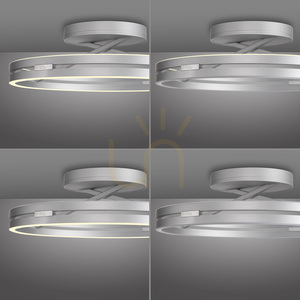 PURE LOOP 6552-95, plafonieră argintie, 2xLED small 14