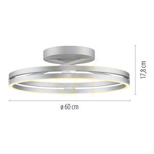 PURE LOOP 6552-95, plafonieră argintie, 2xLED small 8