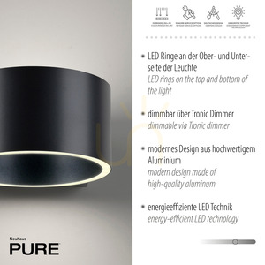 PURE CLIPSE 8561-15 Aplică de perete, gri, 2xLED small 3