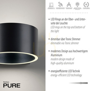 PURE CLIPSE 8561-15 Aplică de perete, gri, 2xLED small 4