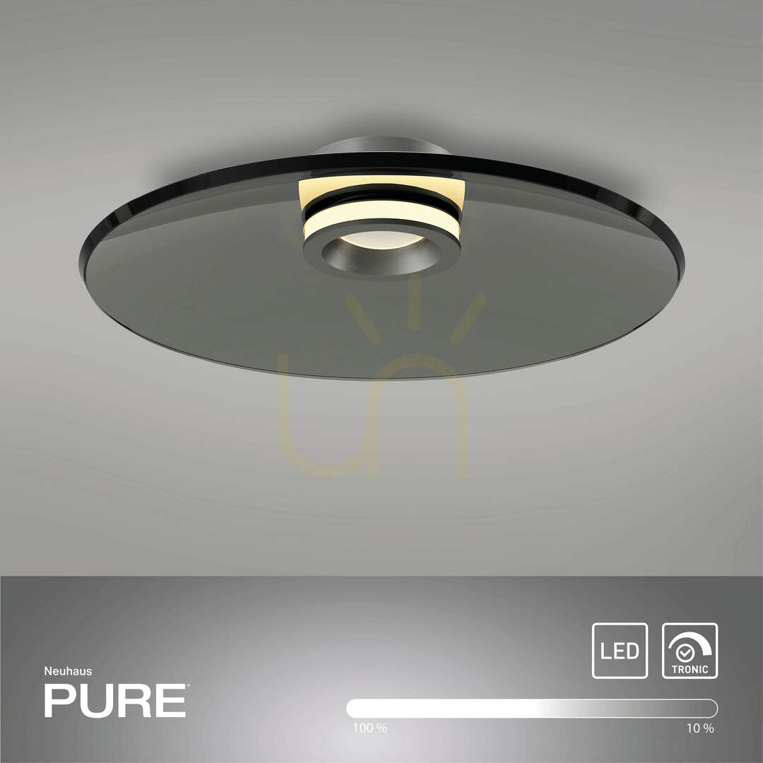 Vedere PURE MOON 6095-15 Lampa de tavan, gri, 2xLED PURE MOON 6095-15 Lampa de tavan, gri, 2xLED