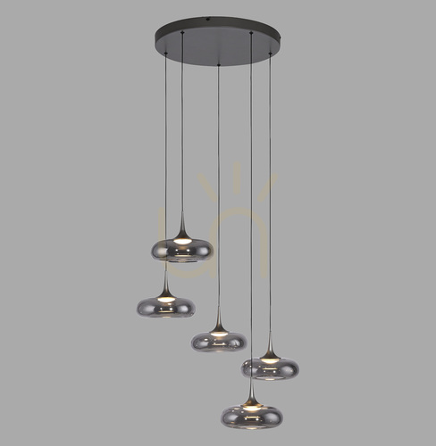 Verifica POSH 15694-15 Lampa suspendată gri cu 5 LED-uri