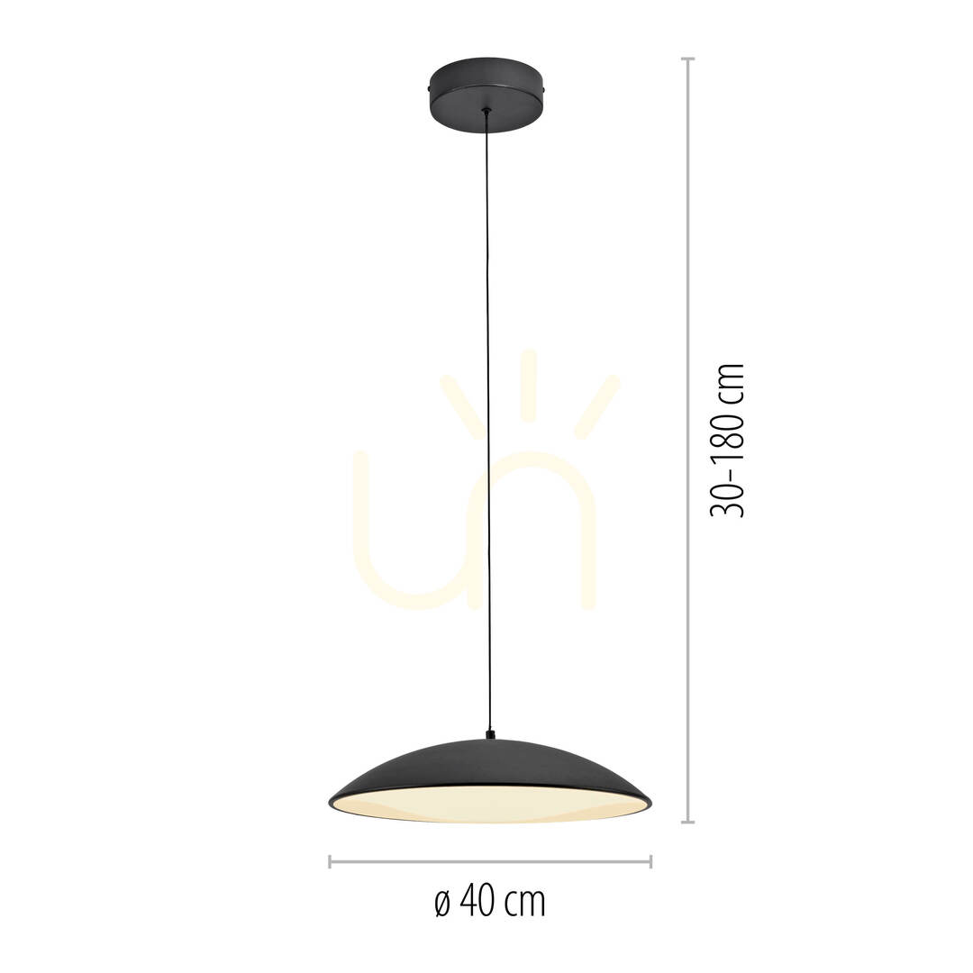 previzualizare LENTE14606-18 Lampa suspendată neagră cu 1 LED LENTE14606-18 Lampa suspendată neagră cu 1 LED