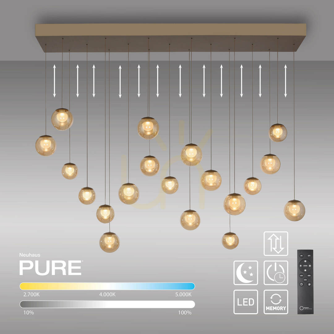 Vedere PURE POPUP 2589-97 Maro Lampa suspendată cu 19 LED-uri PURE POPUP 2589-97 Maro Lampa suspendată cu 19 LED-uri