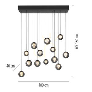 PURE POPUP 2590-15 Gri, lampă suspendată cu 13 LED-uri small 7