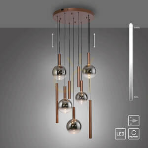 BOWL 2287-23 Lampă suspendată maro cu 9 LED-uri 1 BOWL 2287-23 Lampă suspendată maro cu 9 LED-uri small 1