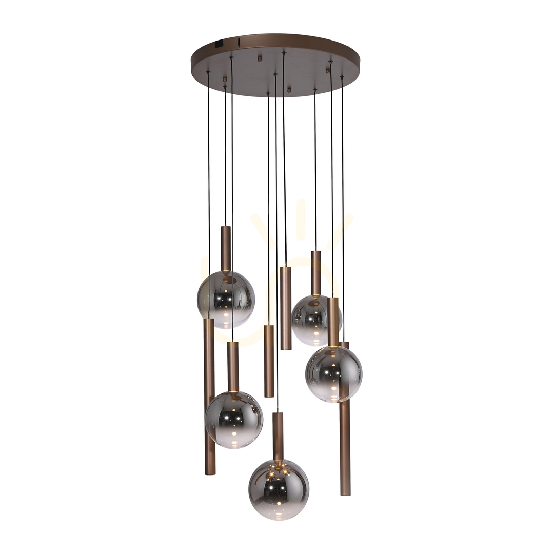previzualizare BOWL 2287-23 Lampă suspendată maro cu 9 LED-uri BOWL 2287-23 Lampă suspendată maro cu 9 LED-uri