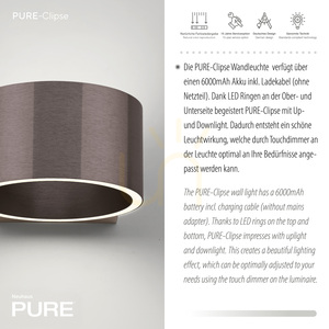 PURE CLIPSE 8561-34 Maro, aplice de perete cu 2 LED-uri small 7
