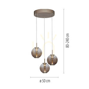 Lampă suspendată PURE E-Infinity 2222-97 maro cu 3 LED-uri 8 Lampă suspendată PURE E-Infinity 2222-97 maro cu 3 LED-uri small 8