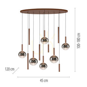 Lampa suspendată BOWL 2288-23, maro, 12 LED-uri small 7