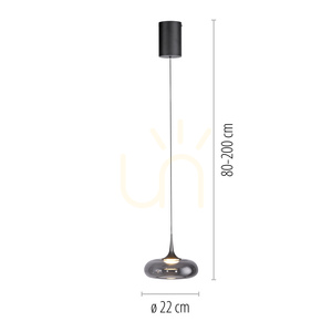 POSH 15692-15 Lampa suspendată gri cu 1 LED small 7