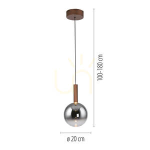 Lampa suspendată BOWL 2284-23, maro, 1xLED small 7