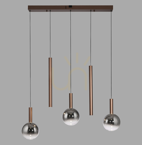 Verifica BOWL 2286-23 Lampa suspendată maro cu 5 LED-uri