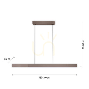 PURE MOTO-RISE 2545-34 Lampa suspendată maro cu 3 LED-uri small 2
