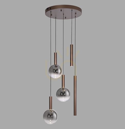 Verifica BOWL 2285-23 Lampa suspendată maro cu 5 LED-uri