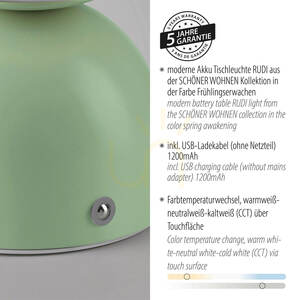 Lampa de masă RUDI 19218-43, verde, cu 1 LED 7 Lampa de masă RUDI 19218-43, verde, cu 1 LED small 7