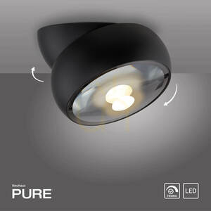 PURE MOVE 6235-18, plafonieră neagră, 1xLED small 1