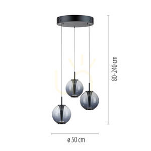 Lampa suspendată PURE E-Infinity 2222-15, gri, cu 3 LED-uri 7 Lampa suspendată PURE E-Infinity 2222-15, gri, cu 3 LED-uri small 7