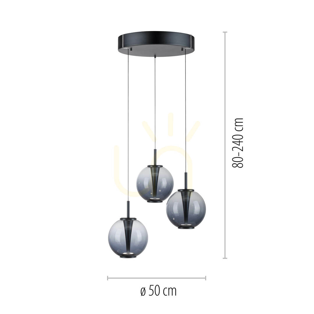 previzualizare Lampa suspendată PURE E-Infinity 2222-15, gri, cu 3 LED-uri Lampa suspendată PURE E-Infinity 2222-15, gri, cu 3 LED-uri