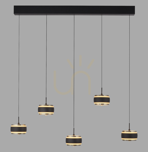 Verifica PURE FALLING RINGS 2504-18 Lampă suspendată neagră cu 5 LED-uri