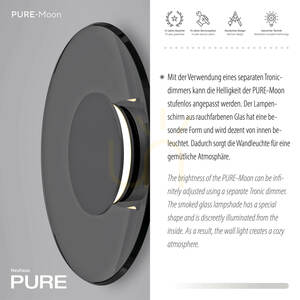PURE MOON 9594-15 Aplică de perete, gri, 1xLED small 4