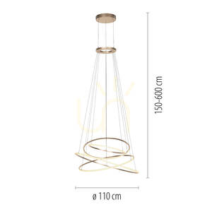 PURE E-FLYING RINGS 2566-97 Maro, lampă suspendată cu 1 LED small 2