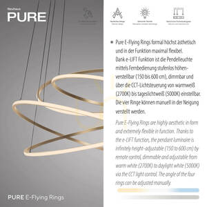 PURE E-FLYING RINGS 2566-97 Maro, lampă suspendată cu 1 LED small 8