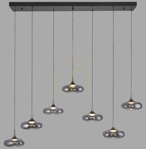 POSH 15695-15 Lampa suspendată gri cu 7 LED-uri small 0