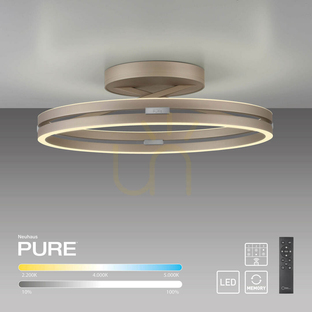 Vedere PURE LOOP 6552-97, plafonieră maro, 2xLED PURE LOOP 6552-97, plafonieră maro, 2xLED