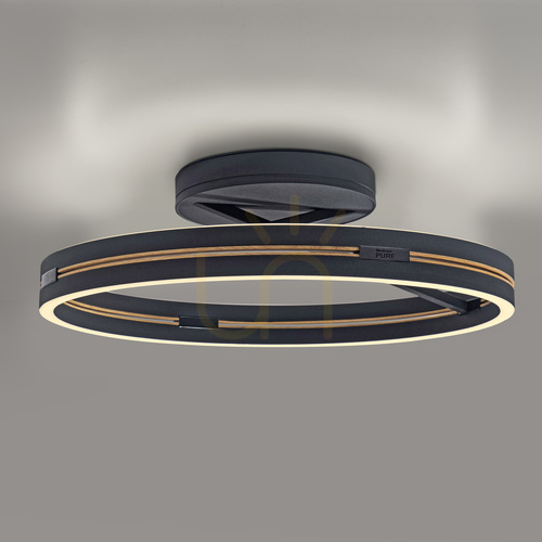 Verifica PURE LOOP 6552-18, plafonieră neagră, 2xLED