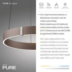 Lustră suspendată Paul Neuhaus PURE E-Clipse 2560-34, maro închis, reglare electrică pe înălțime e-LIFT small 10